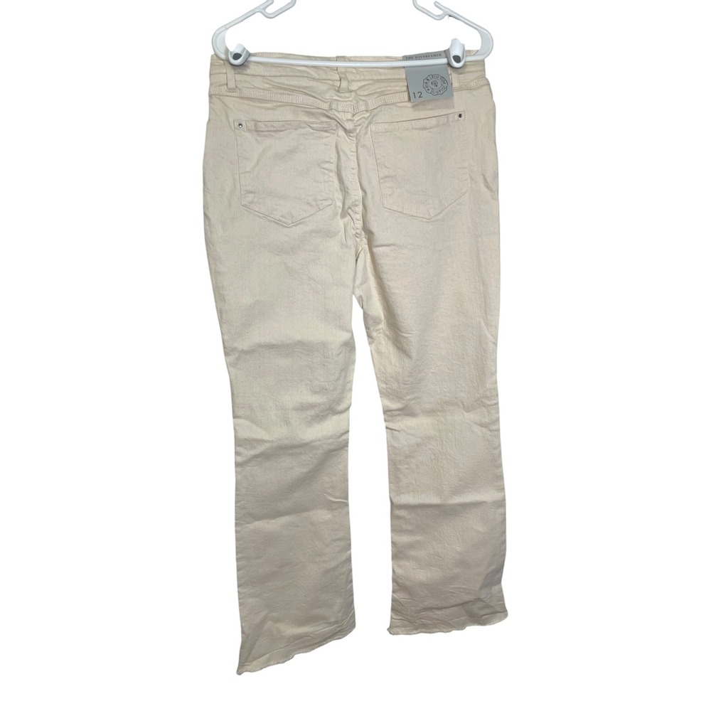 NEW Cupio 12 Cream Bootcut Mid-Rise Jeans Raw Hem The Daydreamer Minimalist Boho - Picture 3 of 12